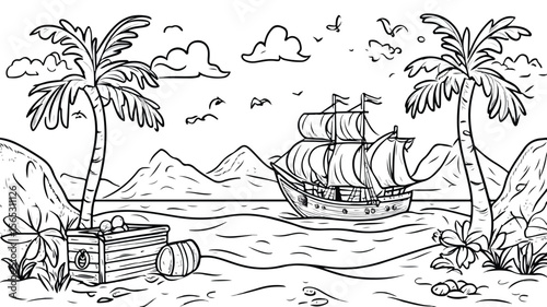 Fun Kindergarten Coloring Page for Kids - Educational Activity Illustration
