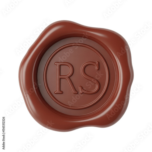 Wax Seal Featuring Embossed Initials on a Transparent Background for Creative Designs