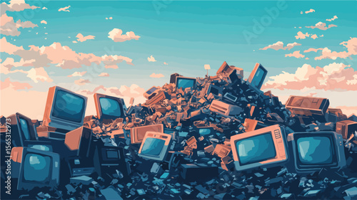 Massive Electronic Waste Landfill Site: Environmental Impact Concept
