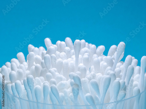 Close-up of cotton buds in a container