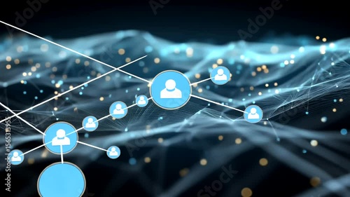 Abstract Digital Connection with User Profile Symbol