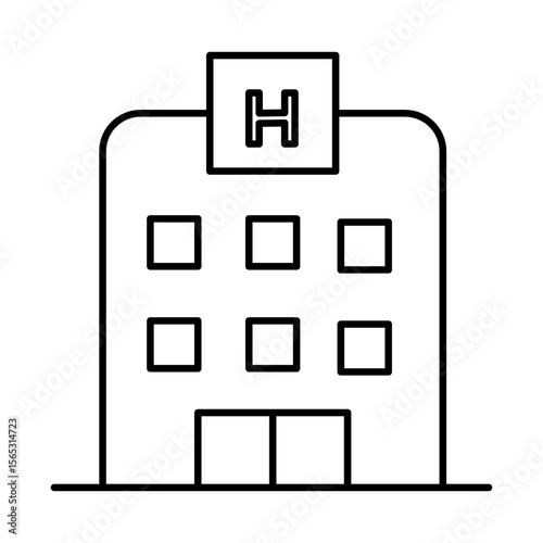 Hospital Building Editable Stroke Icon