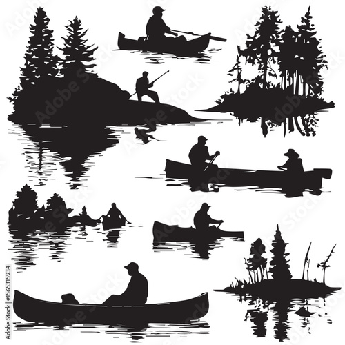 canoeing silhouette