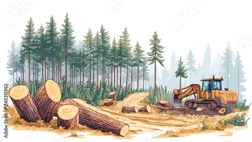 Evolving Deforestation: Logging Equipment in Action