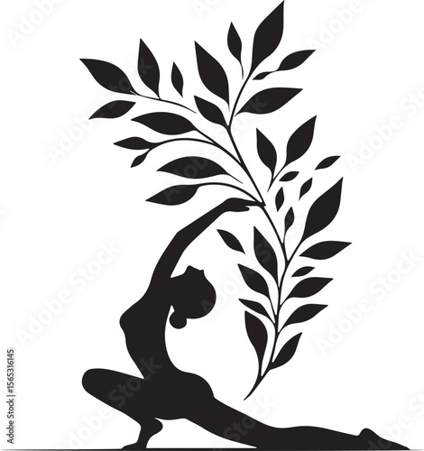 a girl practice yoga  vector and shiuloti simple and white background 