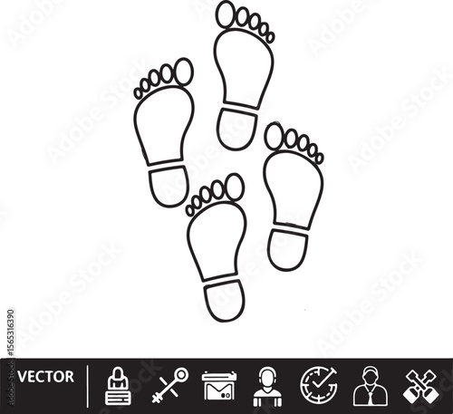 Footstep vector with alphabet keys, man and doctor sketch, symbolic path illustration, career journey design, educational and medical concept, unique sketch for branding, posters, and infographics