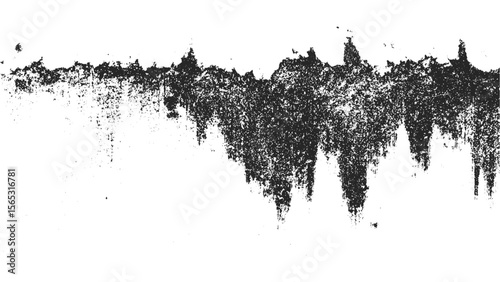 Black isolated on white. texture of old wall, a black and white vintage of cracked concrete scribble effect, Texture. 