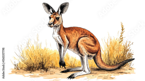 Delightful Kangaroo Coloring Page for Creative Minds and Art Enthusiasts