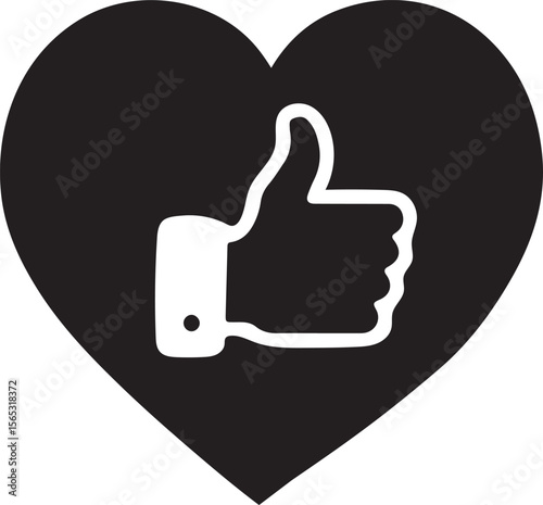 Heartfelt Appreciation Thumbs Up in a Heart Icon