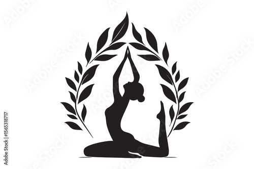 a girl practice yoga  vector and shiuloti simple and white background 
