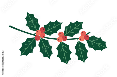 Festive Holly Branch Design for Holiday Decor