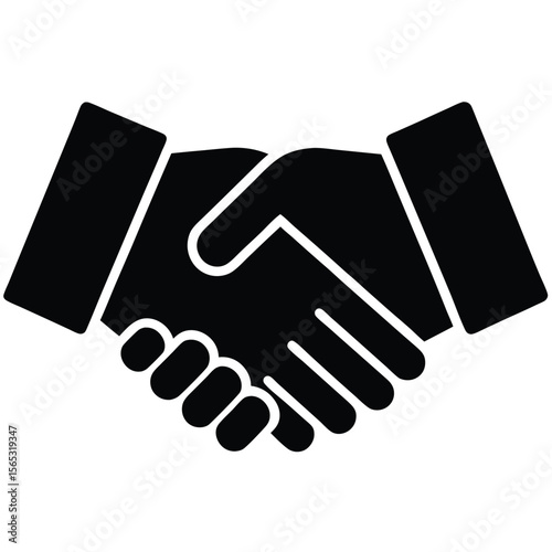  Social worker element isolated trust handshake icon on white background