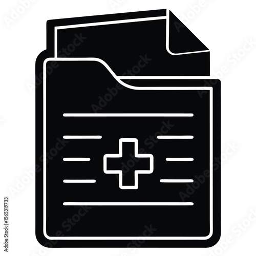 Social worker element isolated care plan file on white background