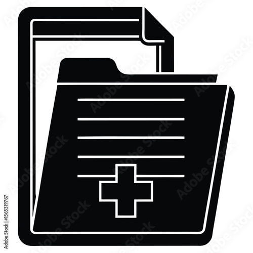 Social worker element isolated care plan file on white background