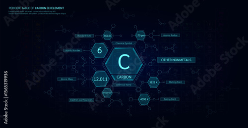 Periodic table of Boron (B) element. Alkaline earth metals, State solid. Chemical chart sample in hexagonal molecules. Science minerals concept. Background poster for scientific printing. Vector.