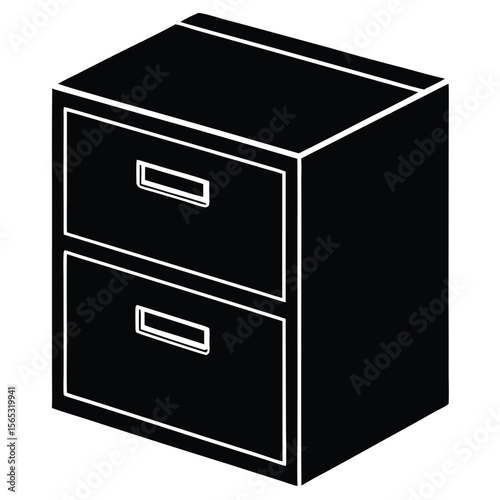 Social worker element isolated case file cabinet on white background