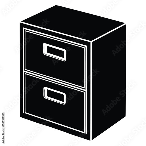 Social worker element isolated case file cabinet on white background