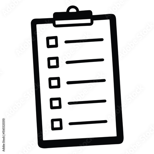 Social worker element isolated clipboard with checklist on white background