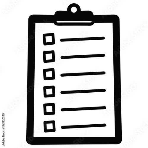 Social worker element isolated clipboard with checklist on white background