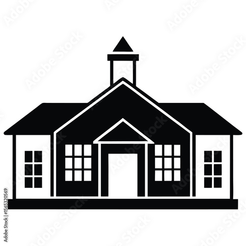 Social worker element isolated community center building on white backgr