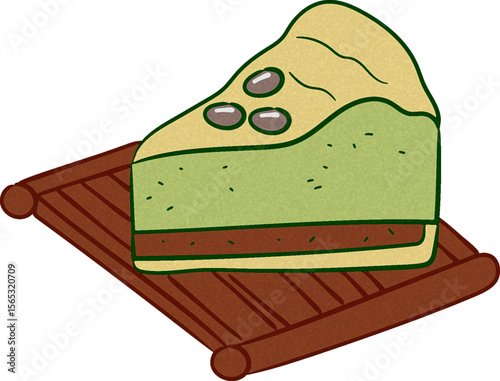 Green Tea Cheesecake Illustration