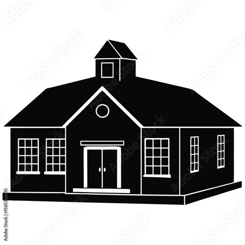 Social worker element isolated community center building on white backgr