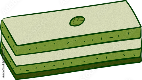 Matcha Tiramisu Illustration