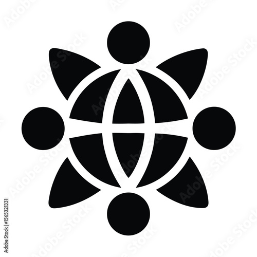 Social worker element isolated diversity icon on white background
