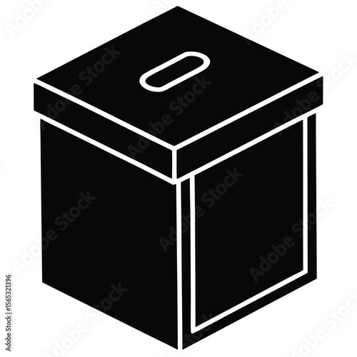 Social worker element isolated donation box on white backgroun