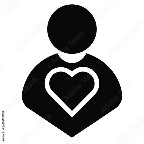 Social worker element isolated empathy icon on white background