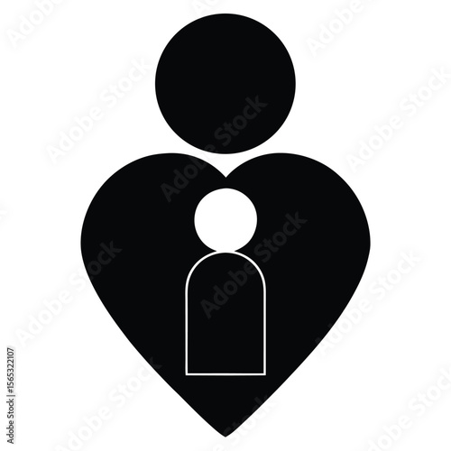 Social worker element isolated empathy icon on white background