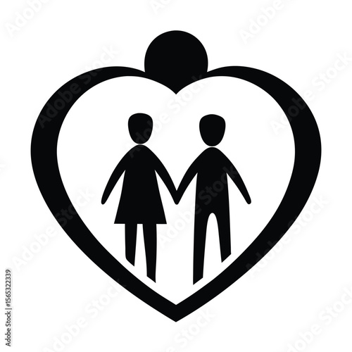 Social worker element isolated foster care symbol on white background