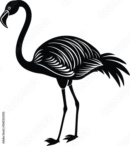 pink flamingo vector silhouette