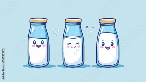 Cute Milk Maid Mascot Cartoon Vector Illustration