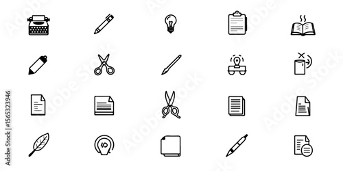 Silhouette Writing & Copywriting Icons