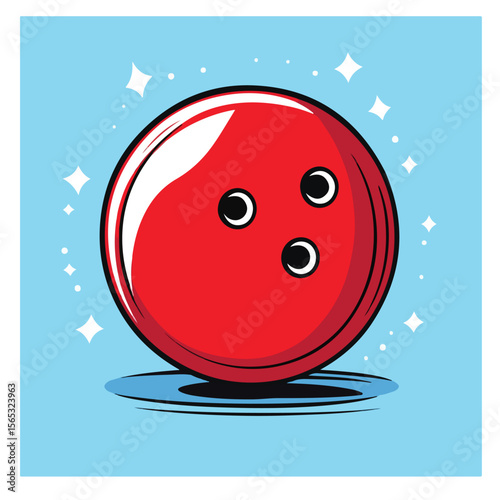 Professional Bowling Ball Flat Vector Illustration