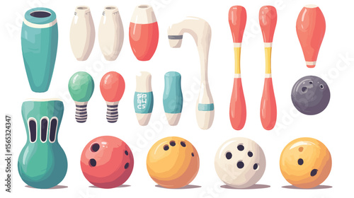Bowling Sports Equipment Vector Illustration