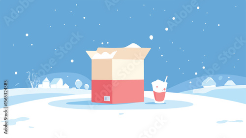 Delicious Tasty Milk Box Flat Vector Illustration Centered