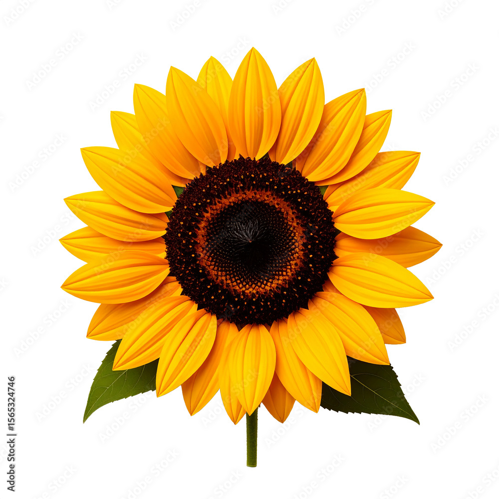 Fototapeta premium Vector Sunflower Illustration on White Background – Realistic Style