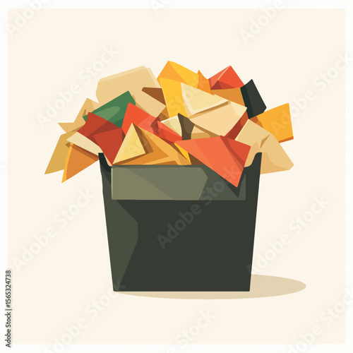Recyclable Waste Paper Box Vector Illustration