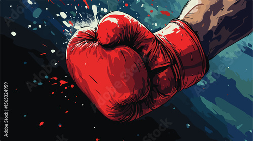 Dynamic Boxing Championship Punch Vector Illustration