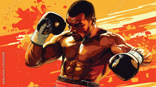 Dynamic Boxing Sport Vector Illustration