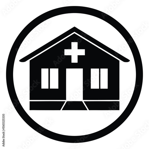 Social worker element isolated rehab center symbol on white background