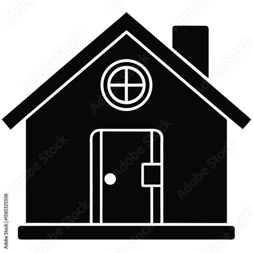 Social worker element isolated safe home icon on white background