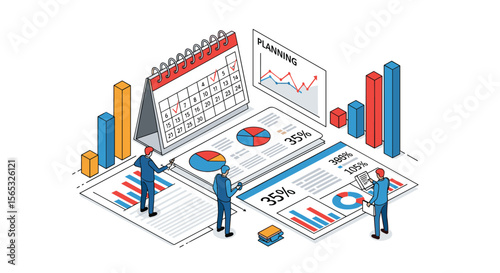 Analyzing Financial Reports and Business Growth Metrics with a Detailed Calendar and Project Management Tools for Strategic Planning