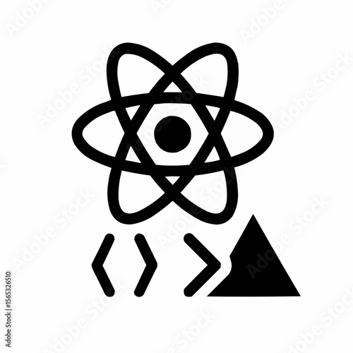 Minimal React/Vue/Angular emblem. Library representation
