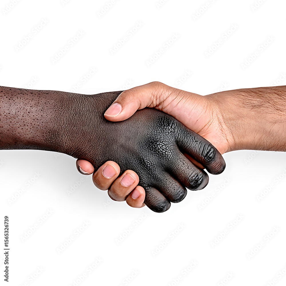 Fototapeta premium Diverse hands shake, signifying unity