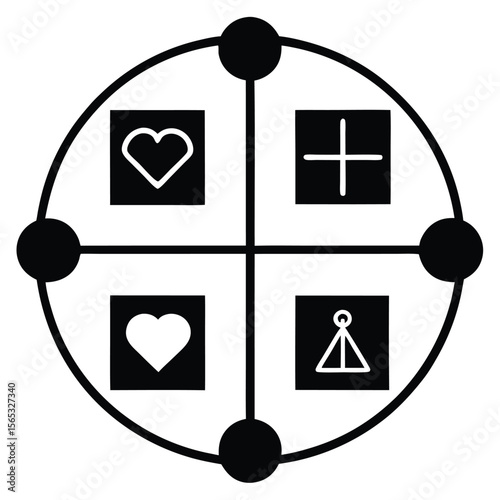 Social worker element isolated well being assessment chart on white background