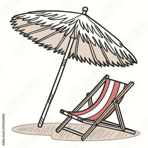 beach chair with umbrella