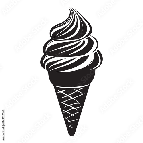 Silhouette of an ice cream vector logo illustration, Minimalist cup ice cream logo vector art illustration